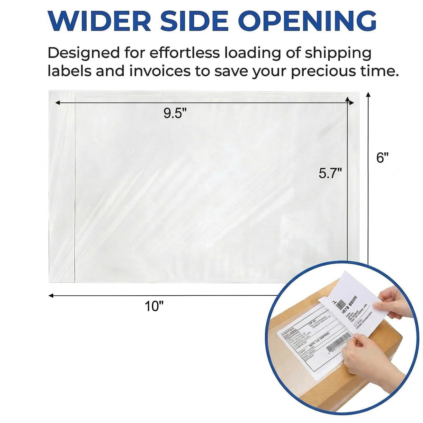 Nicunom 300 Pcs Packing List Envelopes 6''x10'', Adhesive Shipping Sleeves Clear Shipping Label Pouches for Mailing