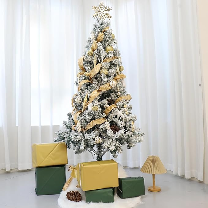 Christmas Ball Ornaments Set Shatterproof Christmas Tree Ornaments 24 PCS Painted Shaped Styles Xmas Tree for Holiday Decor,Gold