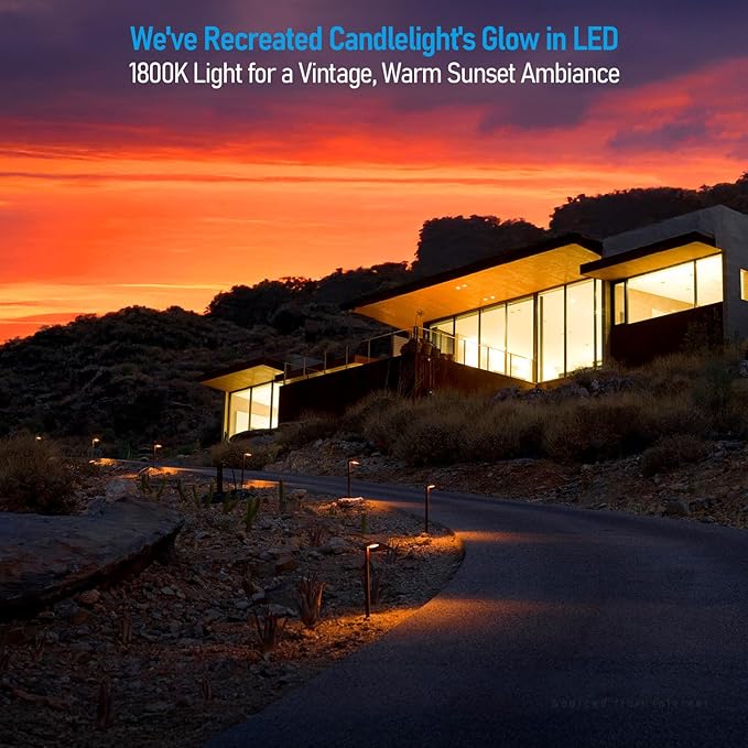 LEONLITE 12 Pack 5CCT Low Voltage Landscape Lights, 5W Anti-Glare LED Pathway Lights, Aluminum Housing, IP65 Waterproof for Outdoor Path Sidewalk Walkway Yard, 1800K/2700K/3000K/4000K/5000K, ETL