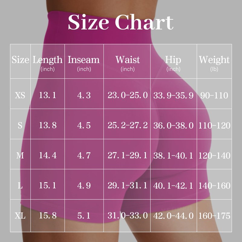 YEOREO Women's Biker Shorts 3.6" / 4.5" / 6" Workout Gym Shorts High Waist Tummy Control Hidden Scrunch Running Yoga Rose Violet