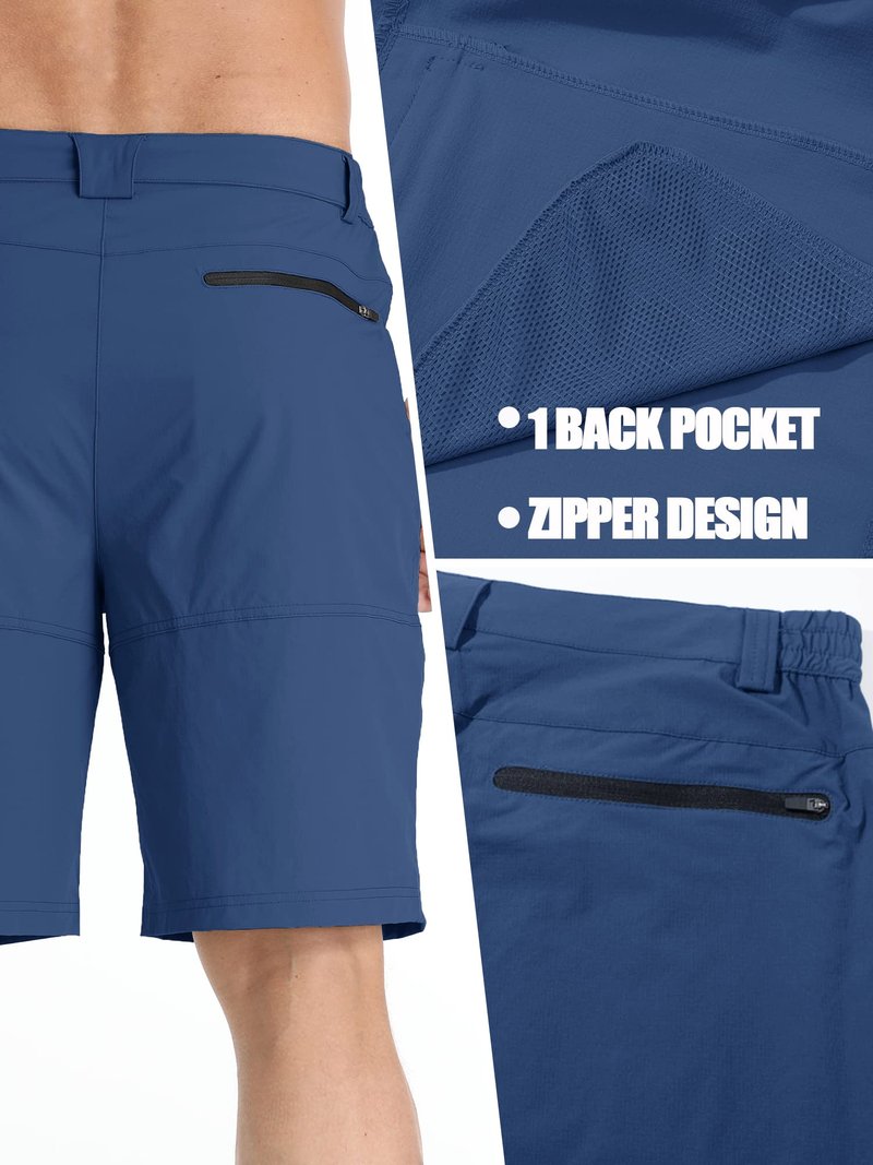 TACVASEN Mens Hiking Cargo Shorts Casual Golf Dress Shorts Hiking Lightweight Quick Dry Breathable Outdoor Summer Fishing Camping Blue 34
