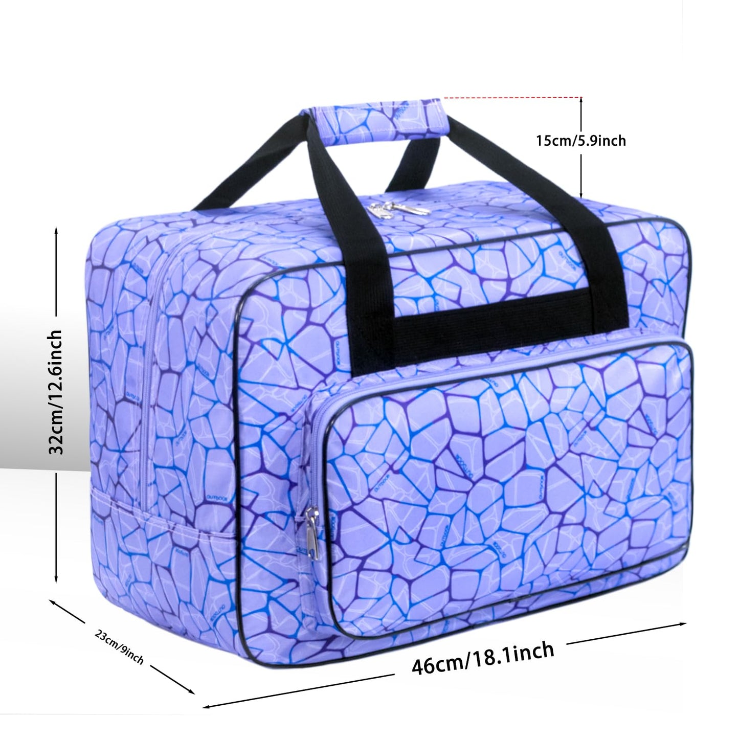 Haroranax Sewing Machine Carrying Case,Sewing Machine Carrying Case Tote Bag,Universal Tote Storage Bag with Pockets and Handles, Suitable for Most Standard Singer, Janome (PURPLE)