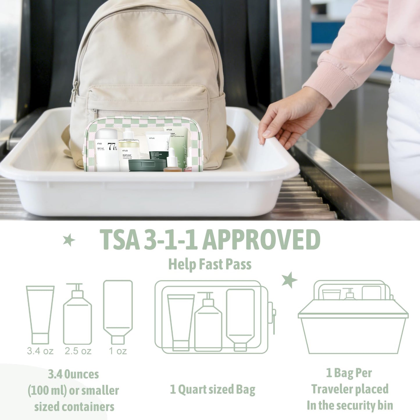 5PCS Diaper Bag Organizer Pouch Set,TSA Approved Toiletry Bag, Waterproof TPU Makeup Bag Set, Travel Organizer Bags for Women and Kids,Mothers Day Gifts