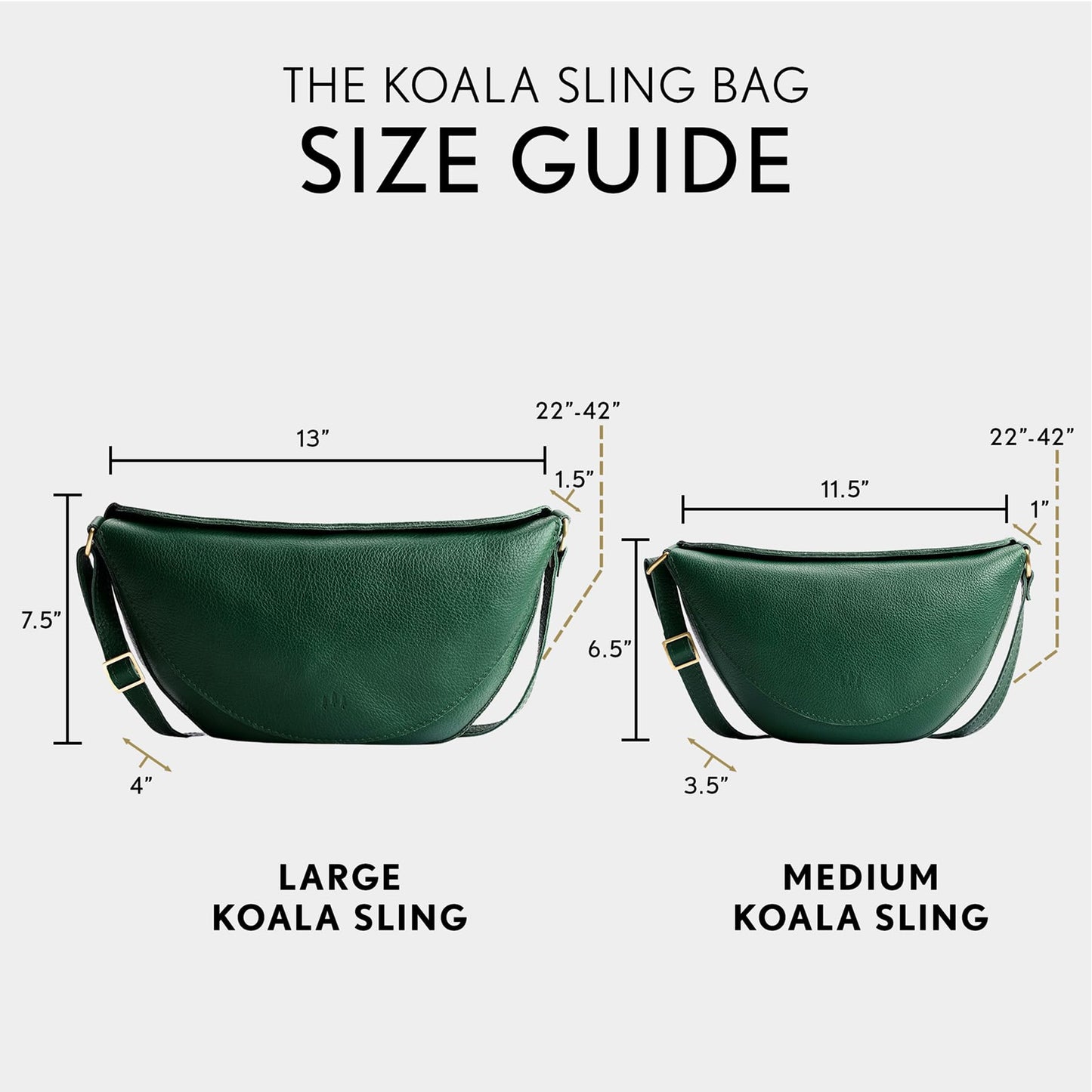 Portland Leather Goods Koala Sling Bag – Leather Sling with Top Magnetic Closure, Interior Pocket & Adjustable Strap – Handmade from the Finest Full-Grain Hides – Large, Bacalar