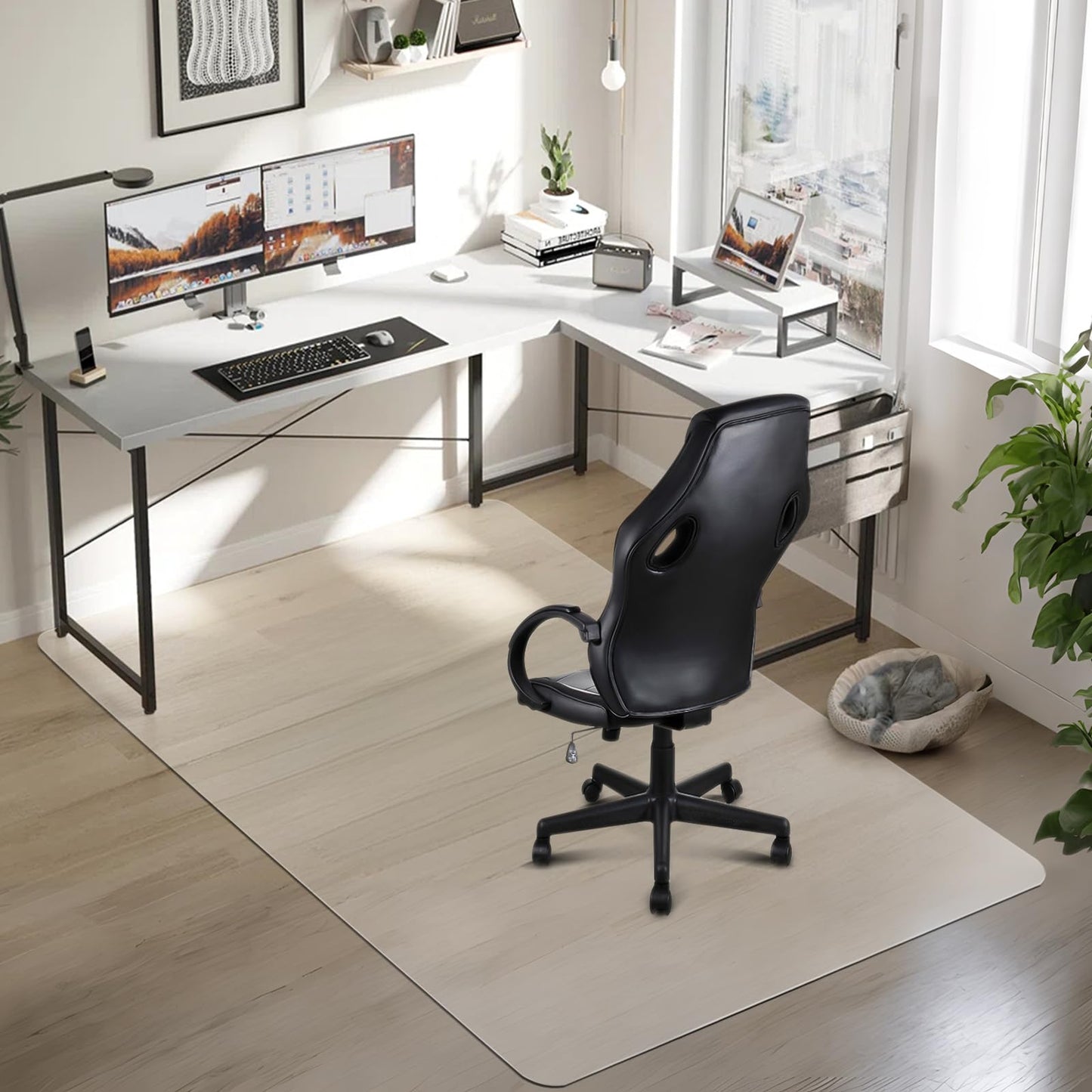 Azadx Office Chair Mat for Hard Floors 48" X 72", Clear PVC Chair Mat for Hardwood Floor, Durable Plastic Floor Protector Mat for Home and Office use (48" X 72" Rectangle)