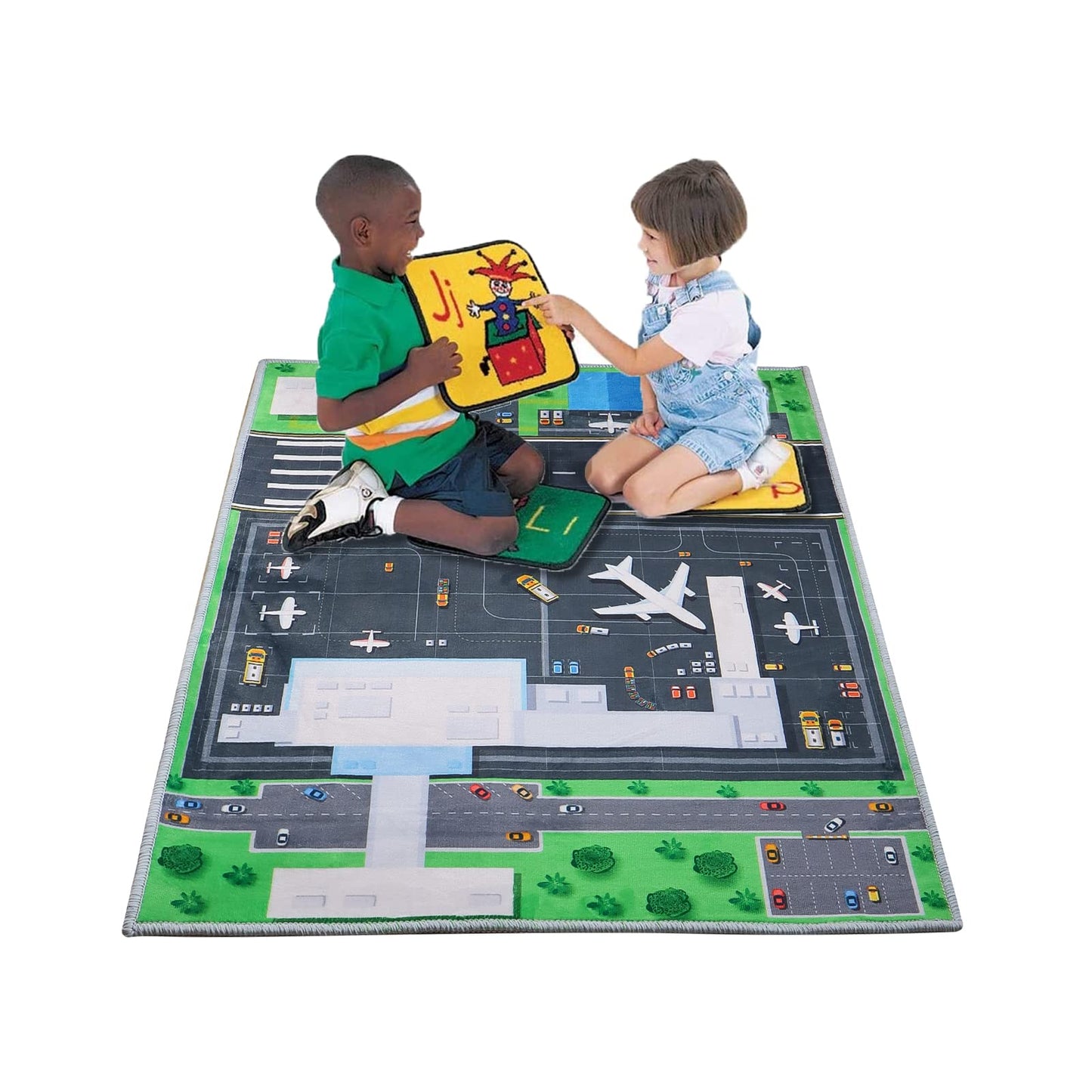 47''/63'' Kids Bedroom Carpet Kids Rug for Playroom, Creative Airport Fun Rug, Soft Kid Play Mat,Cute Kid Room Carpet,The for Children