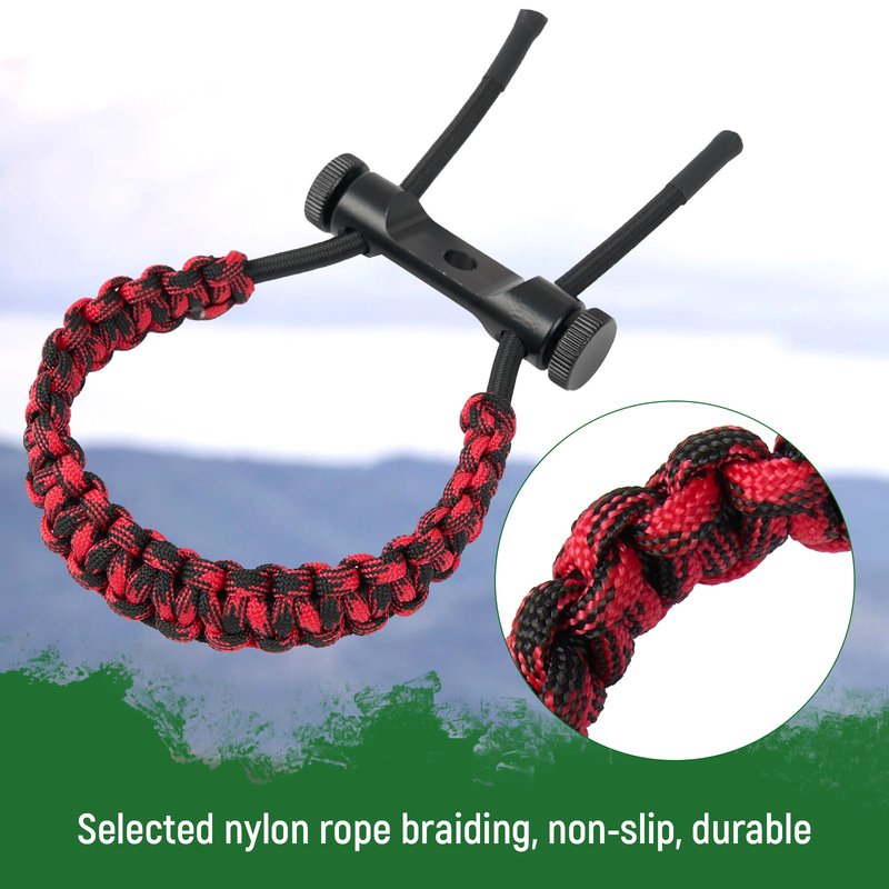 TOPARCHERY Compound Bow Wrist Sling Adjustable Bow Wrist Strap for Archery Hunting Fishing Target Shooting Accessories (Black)