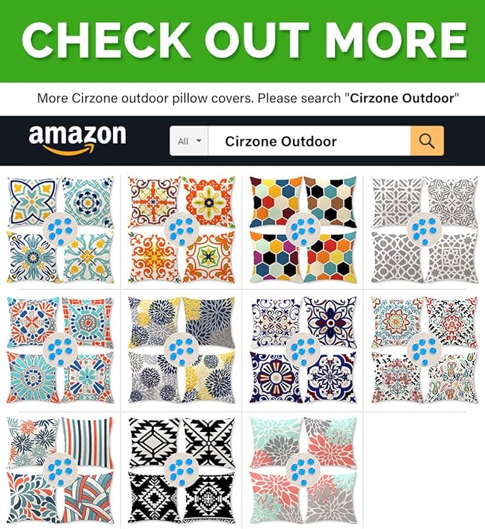 Cirzone Outdoor Pillow Covers 18x18 Set of 4 Morden Grey and White Geometric Patterns Waterproof Throw Outdoor Pillows Boho Decorations for Funiture Patio Garden Home