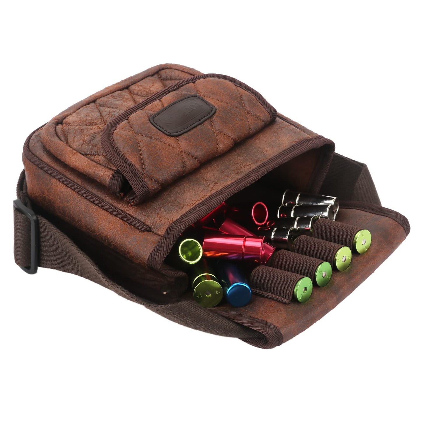 Tourbon Vintage Leather Trap Shooting Bag Ammo Storage Shell Pouch 50+