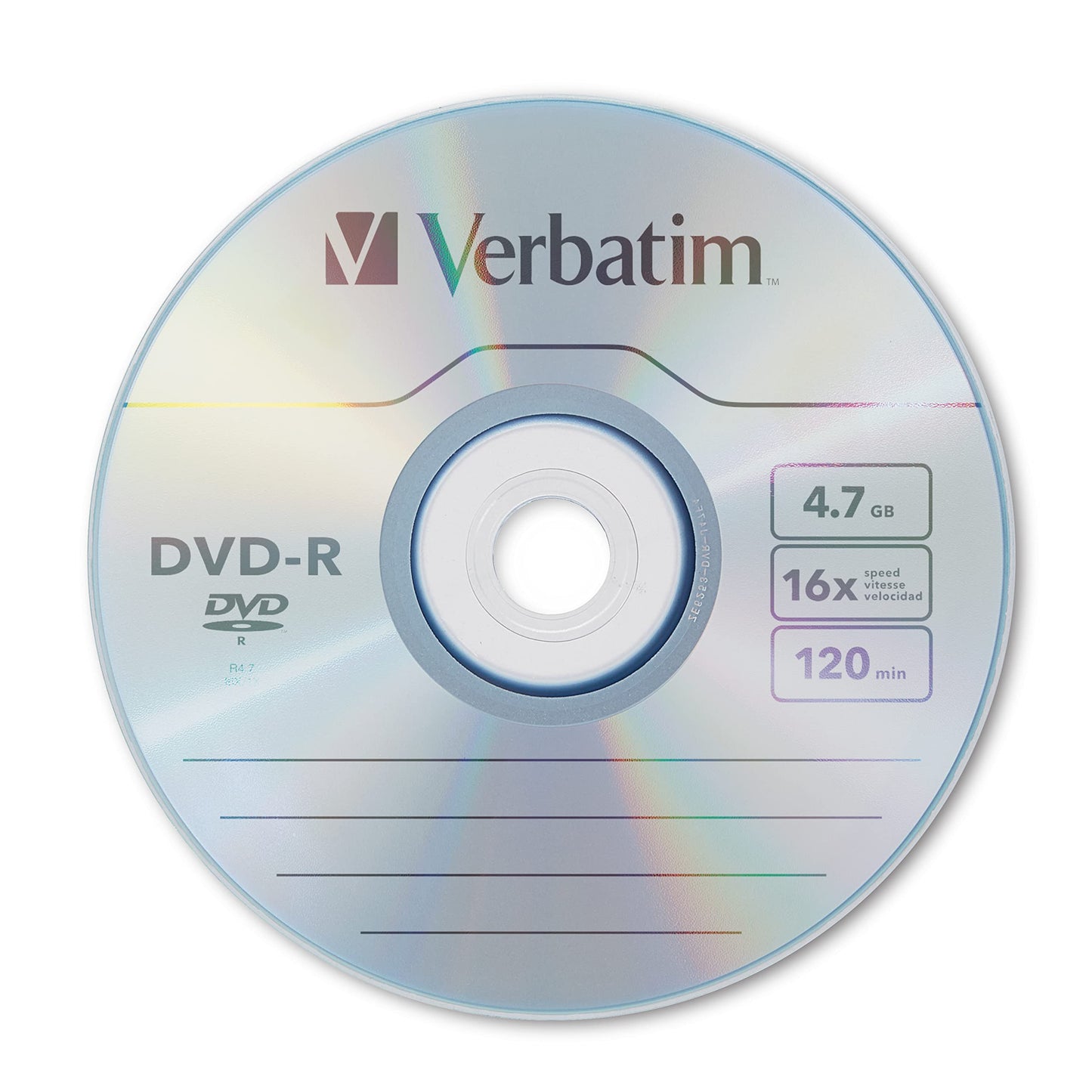 Verbatim DVD-R Blank Discs AZO Dye 4.7GB 16X Recordable Disc - 100 Pack Spindle Frustration Free Packaging