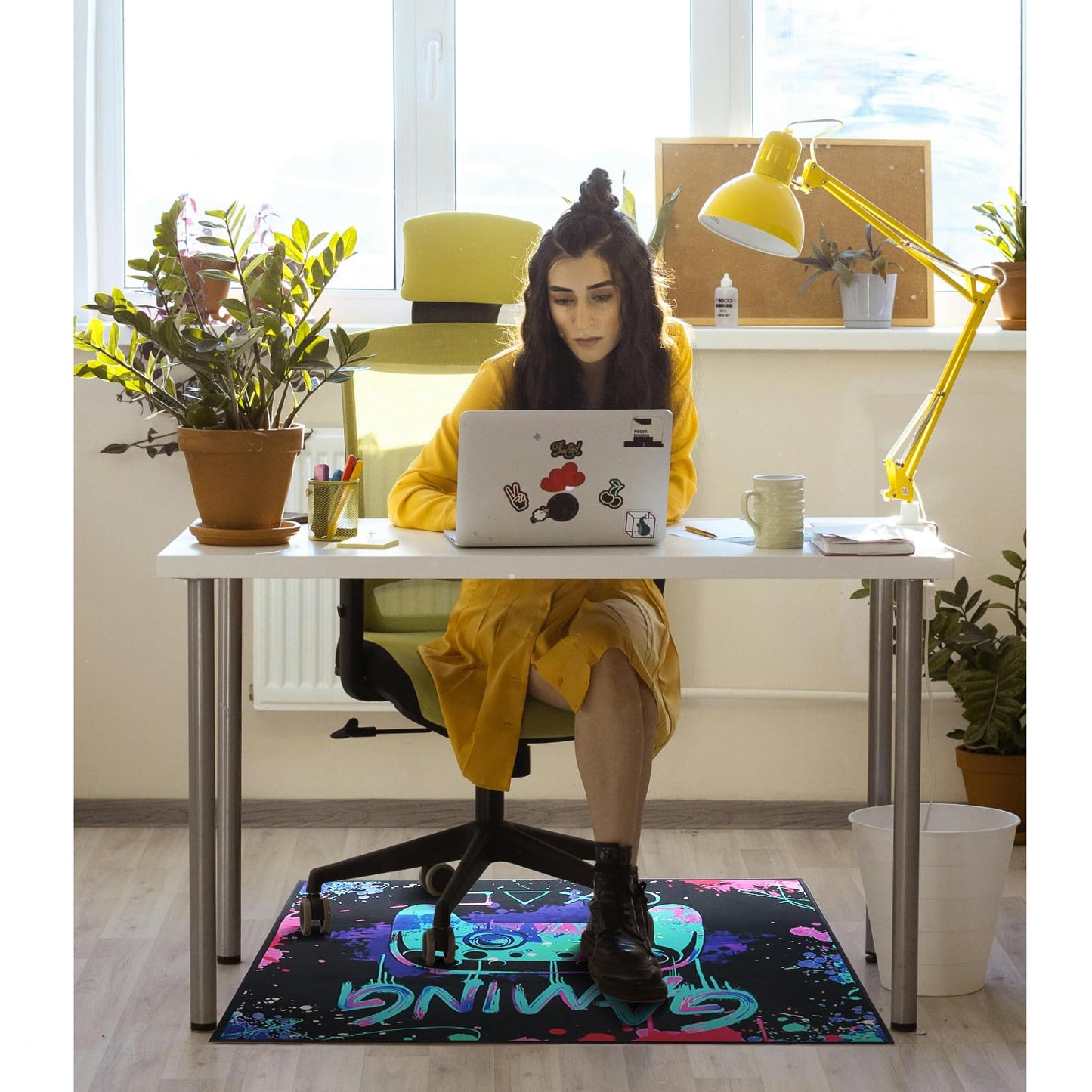 Gaming Chair Mat for Hardwood Floor 36"X 48" Office Chair Rug for Game Rolling Chairs Computer Desk Heavy Duty Non-Slip Low Pile Rugs Gamer Protector Mats for Hard Floor & Tile