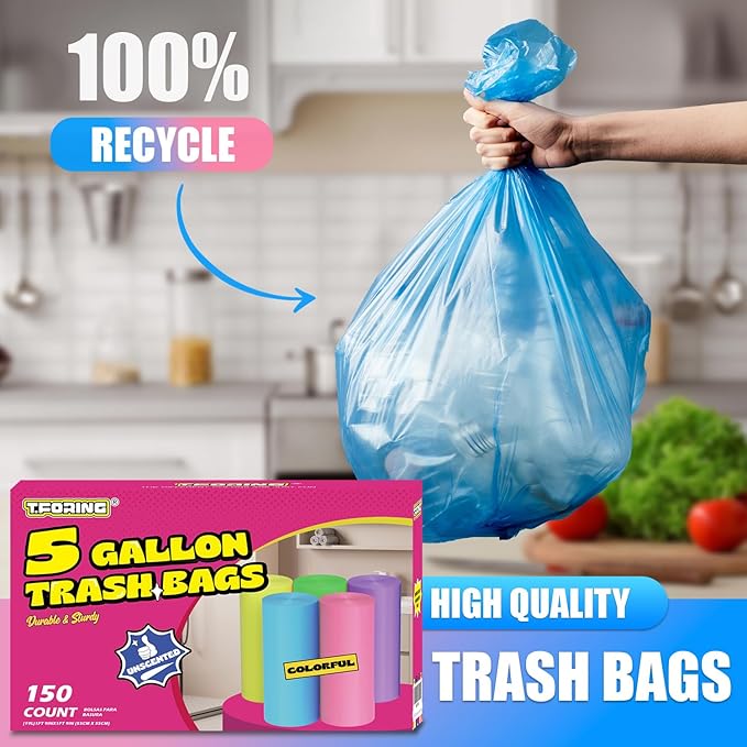 5 Gallon Trash Bags Extra Thick