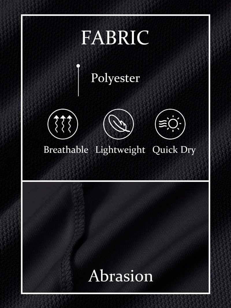 TACVASEN Mens Golf Shirt Dry Fit Mens Polo Shirts Short Sleeve Performance Golf Polos for Men with Collar Work Shirts Black, L