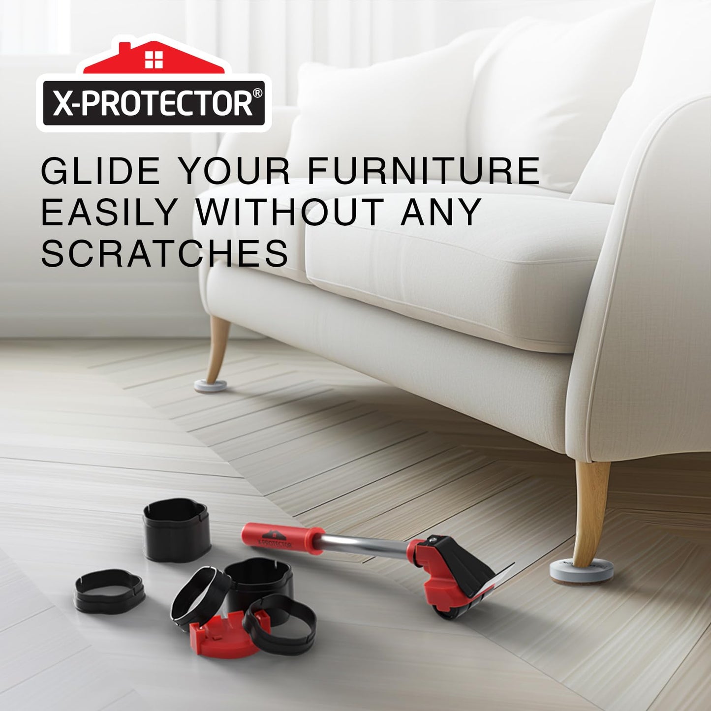 X-Protector Furniture Lifter Tool - Premium Furniture Jack Lifter Tool to Lift Furniture Easily - Appliance Lifter with 8.5" Adjustable Height - Ideal Jack to Lift Furniture Easily with Minimal Effort