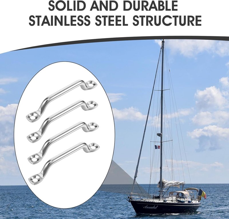 Bimini Top Strap Footman Loop Pad Eye - 316 Stainless Steel | 20/40 Pcs with Screws for Kayak, Boat, Canoe Rigging