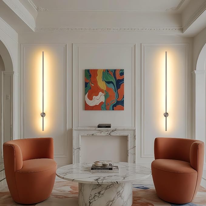 Battery Operated Wall Sconces with Remote, Dimmable 3000K-6000K/Timer/Memory LED Wall Lamp, 350°Rotate, USB Rechargeable Wireless wall lights for Living Room, Bedroom Brushed Nickel 39.3" (2 Pack)