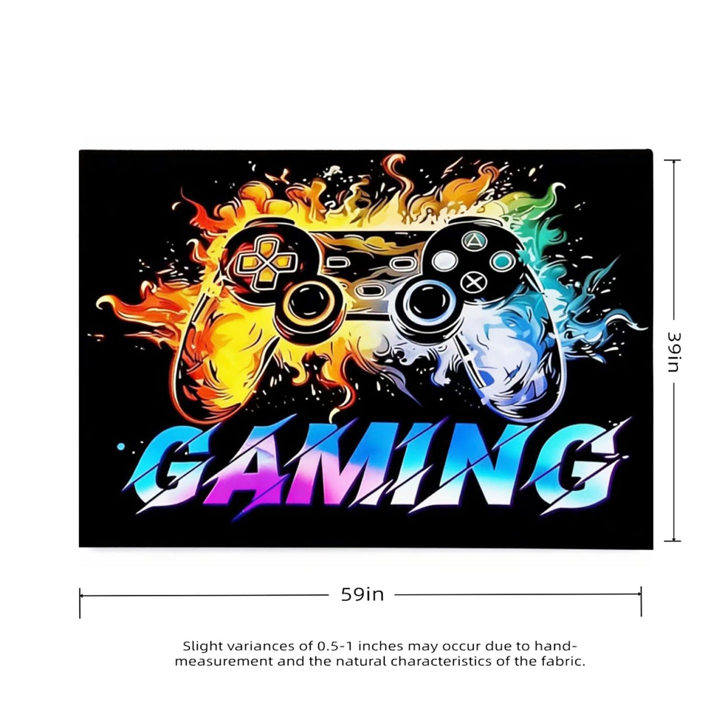 Dowtowter Gamer Rug Non Slip Washable Soft Polyester Carpet Mat for Boys Room Kids Bedroom Game Room Gaming Decor (Black-Letter, 39‘’×59‘’)