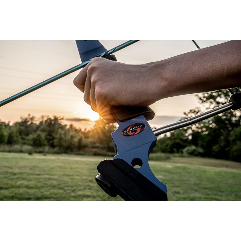 Genesis Original Compound Bow & Arrow Kit- Adjustable Riser, 15"-30" Draw Length, 10-20 lb Draw Weight, All Skill Levels, Draw Hand - Right, Red