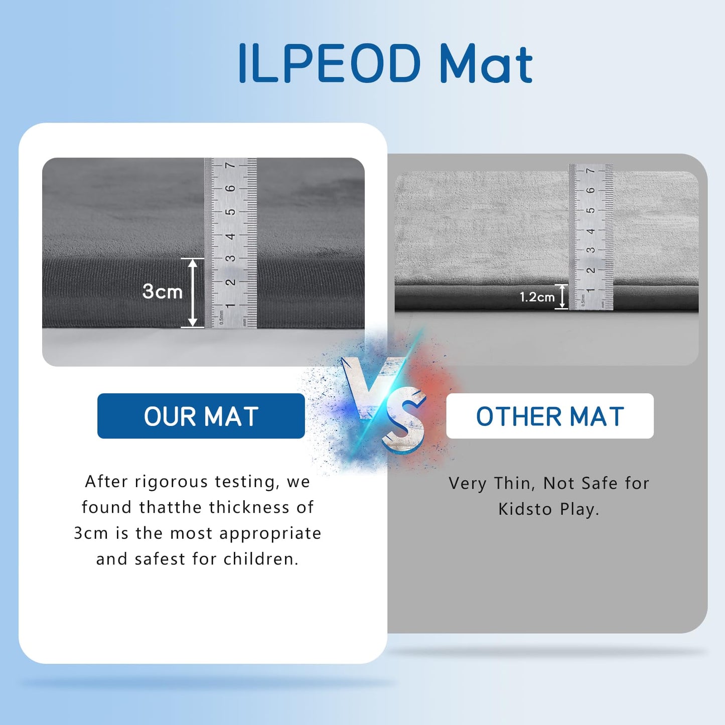 ILPEOD Baby Play Mat for Floor Nursery Rug Muscle Mat Area Rug Playroom Rug 79"x158" Playpen Mat Elastic Foam 1.3" Thick Crawling Mat for Babies,Toddlers, Infants, Kids,Grey