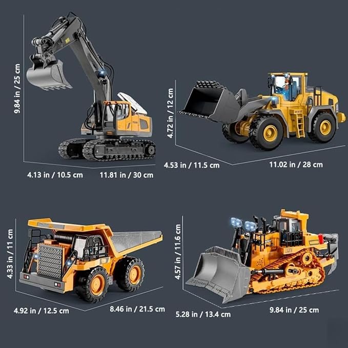 Mudsterz - Mudsterz Trucks Mudsterz Excavator 2.4GHz RC Construction Vehicle with Cool Lights and Real Sounds Realistic Engineering Design Metal Parts Little Builders Big Action (B2)