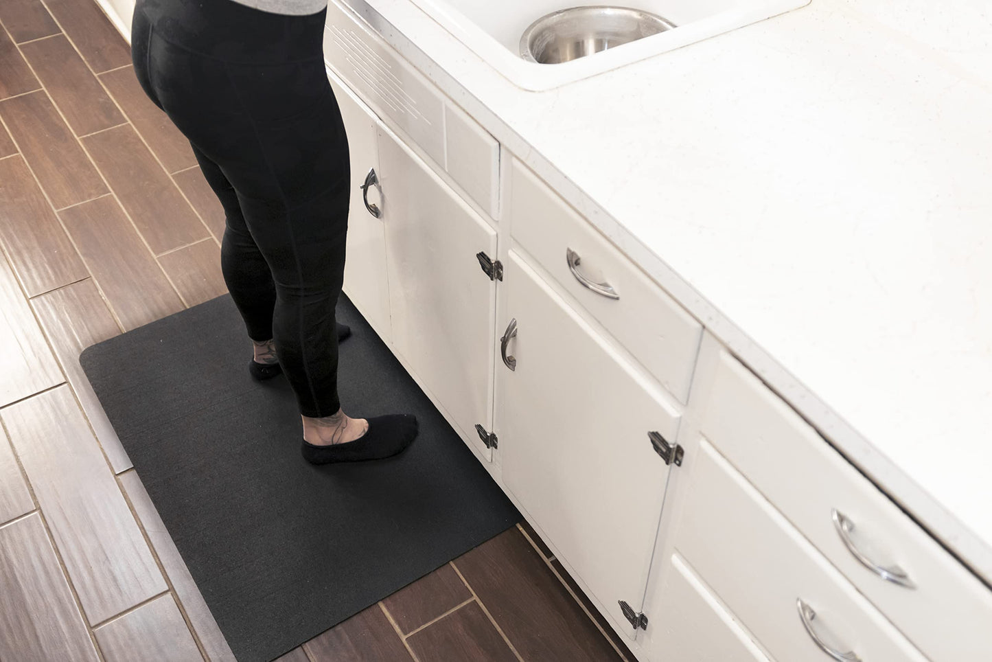 We Sell Mats Multi-Purpose Recycled Rubber Floor Mat for Indoor or Outdoor Use, Utility Mat for Entryway, Tool Bench, Garage, Under-Sink, Patio, and Door Mat; 24”x36”, Black - Made in the USA