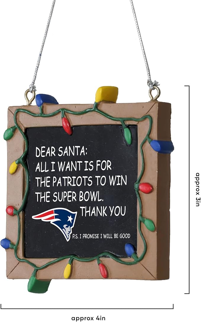 NFL Resin Holiday Christmas Chalkboard Sign Ornament