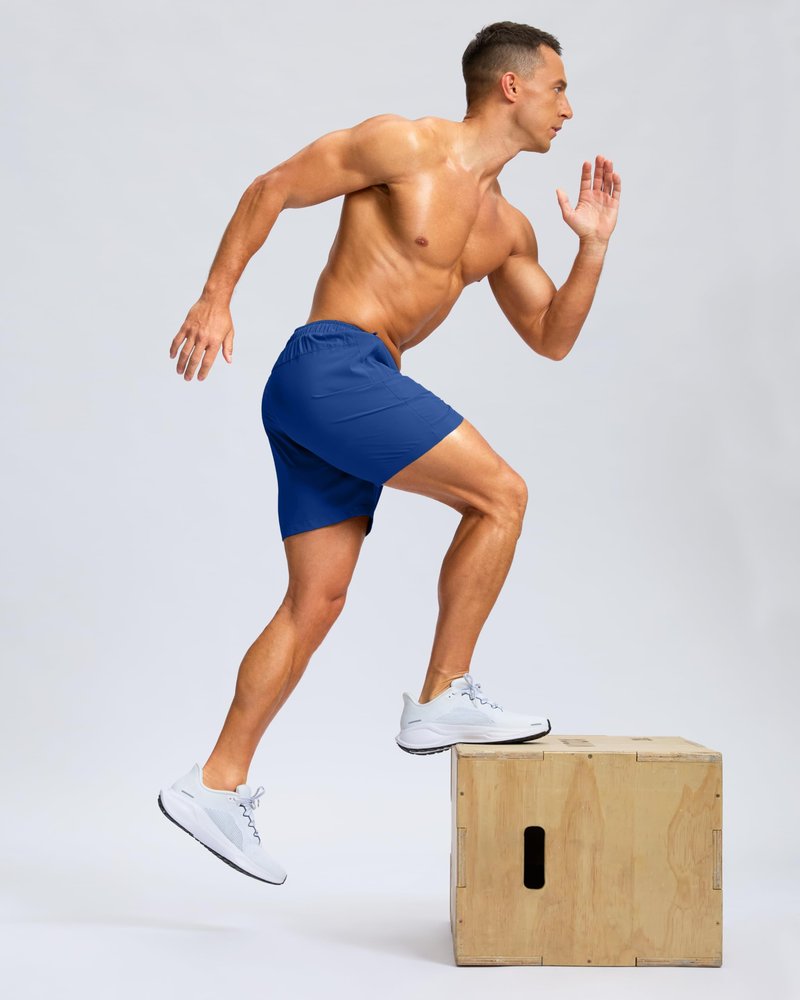 G Gradual Men's Athletic Running Shorts with Zipper Pockets Quick Dry 7"/ 5"/ 9" Workout Gym Shorts for Basketball Hiking(Royal Blue,5XL)