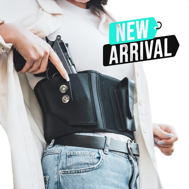 Premium Belly Band Holster for Deep Concealment, Magnetic Retention – Fits 99% of Handguns (Right, LITE Edition (one Spare mag Pouch), Regular (Belly from 28" to 44"))