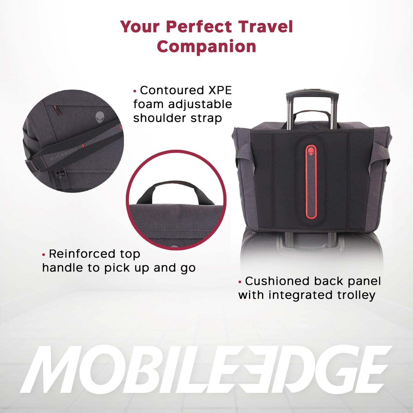 Mobile Edge Elite Messenger Bag, Specifically Designed for Alienware Area 51m Gaming Laptops 17"