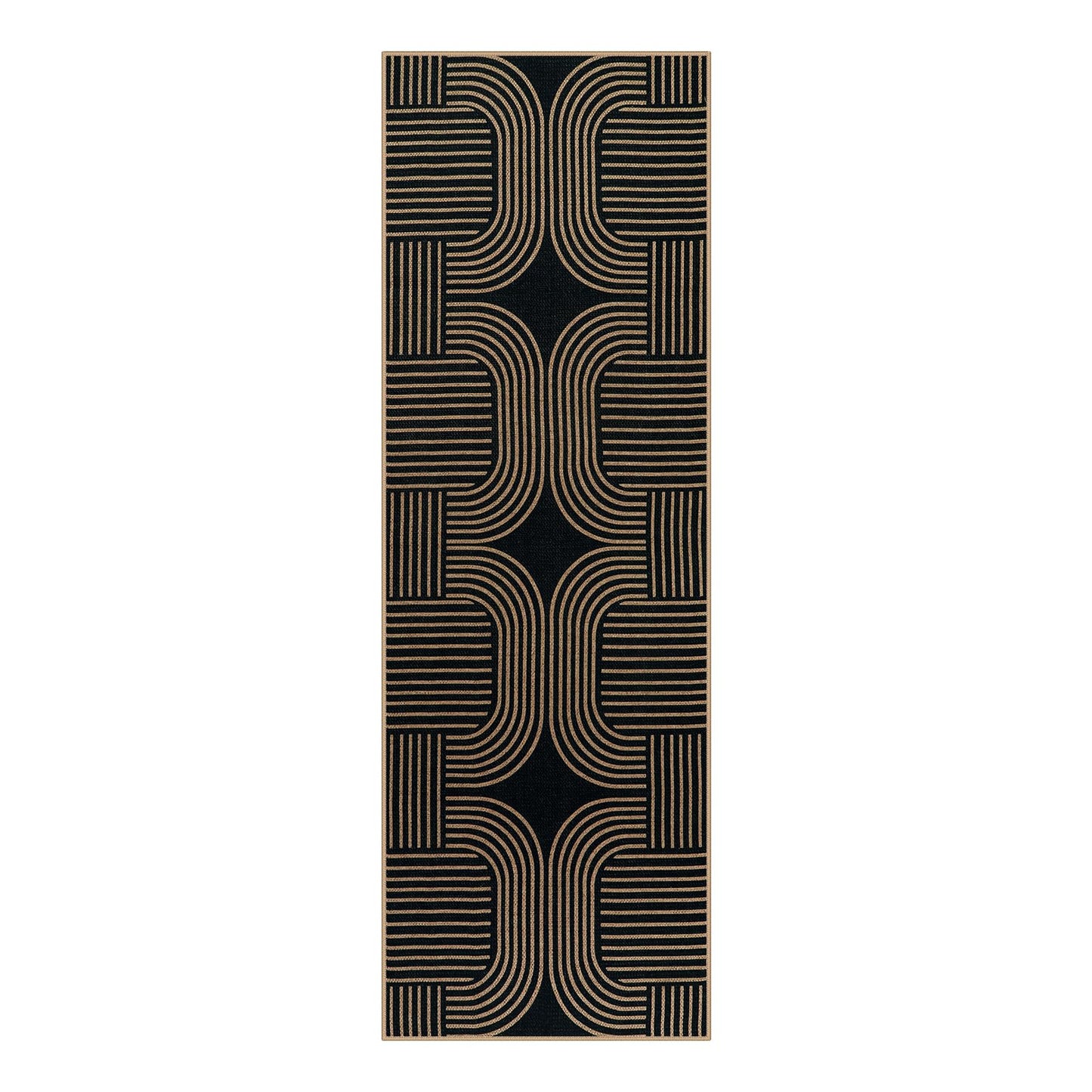 Lahome Modern Geometric Runner Rug, 2x6 Laundry Room Rug Runners for Hallways Non Slip, Washable Outdoor Carpet with Rubber Backing, Farmhouse Non Shedding Kitchen Mats for Floor Entryway