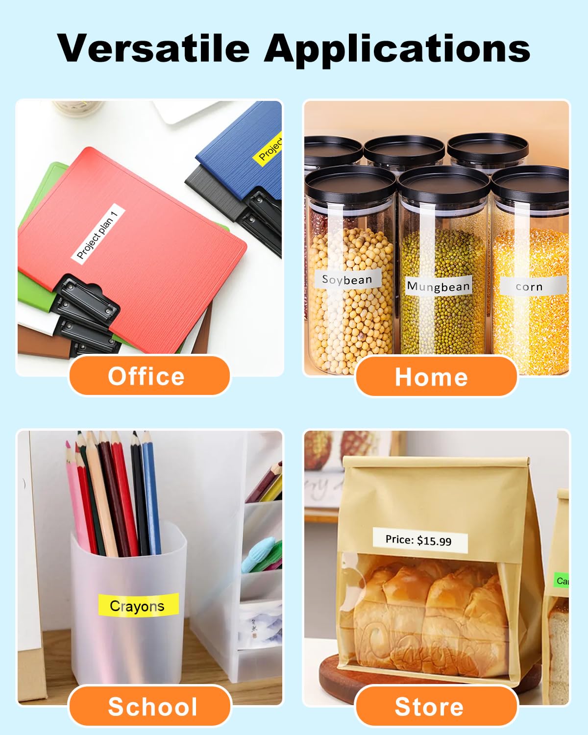 Compatible with Brother P Touch Label Maker Tape Refill Multi Color 12mm 0.47" Standard Laminated White and Fluorescence PTouch Tape TZe 231 B31 C31 D31 for PT-D220 D210 H110 D200 Label Maker Refills