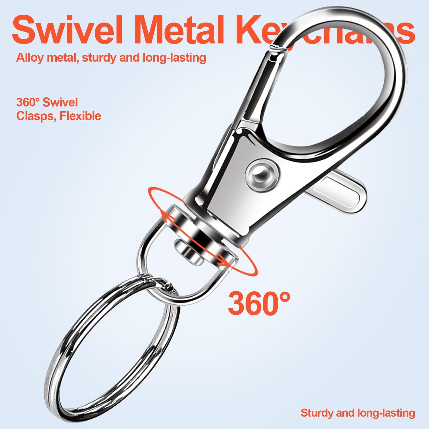 LEOBRO 60PCS Lobster Claw Clasps and Key Rings, 30PCS Keychains Clips and 30PCS Key Chain Ring, Keychain Making kit for Key Chain, Jewelry Making, Art Crafts, Silver