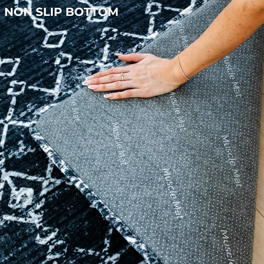 Muscle Mat Designer Relax Mat - 1.4" Thick Foam Base (Charcoal Geo, 6.6 ft x 13.1 ft)