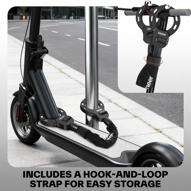 Sportneer Scooter Lock: 7mm Square Chain Anti-Theft Cut Resistant Bike Lock with 3 Keys, 2.46ft/75cm Heavy Duty 3 Position Adjustment Bike Chain Lock for E-Bike/Electric Scooters, Door, Gate