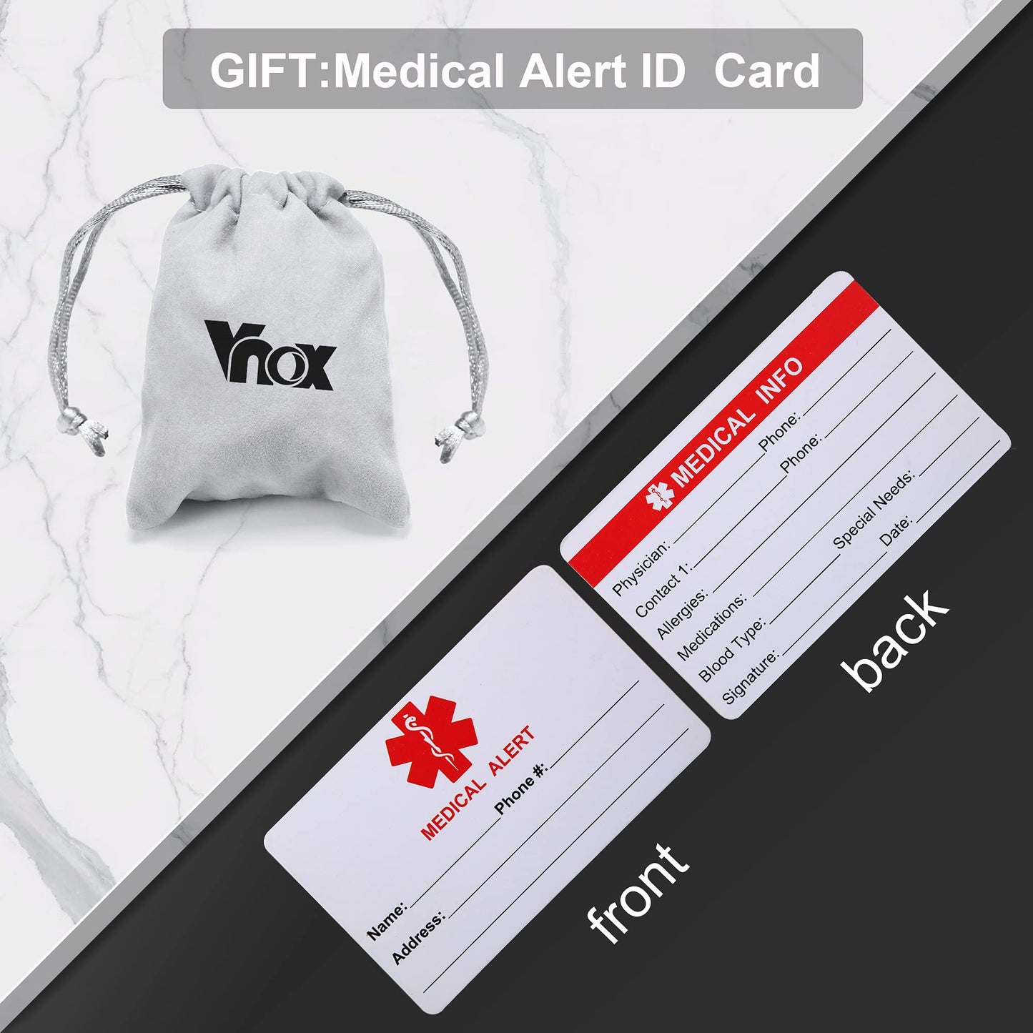 VNOX Blue TYPE 2 DIABETES Braided Leather Medical Symbol Caduceus with Stainless Steel Cuff Wristband Bracelet,8.5 Inches