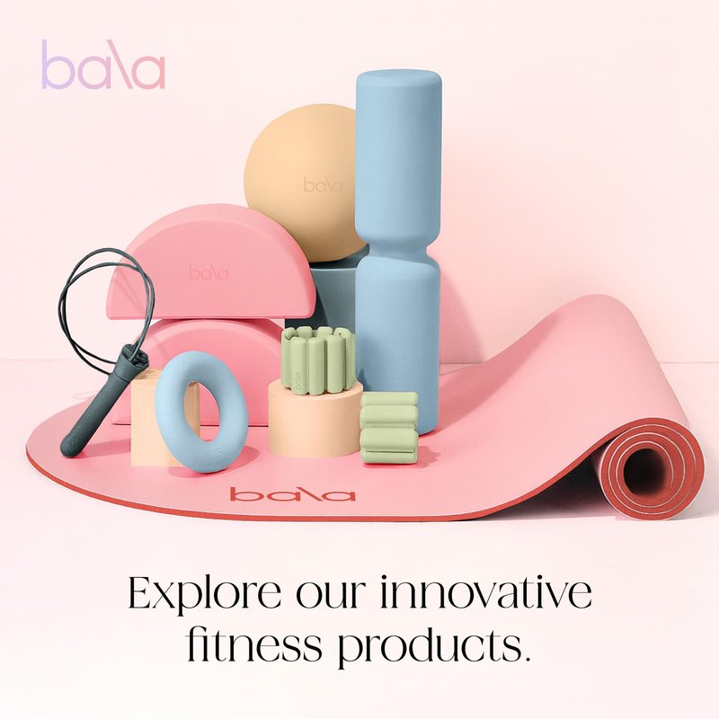 Bala Pilates Ball, Non-Weighted Exercise Ball - Small 8" Yoga Ball for Barre, Stretching, Strength & Core Training - Workout Accessory with Mini Pump for Home Gym & Fitness Routines - 100% PVC