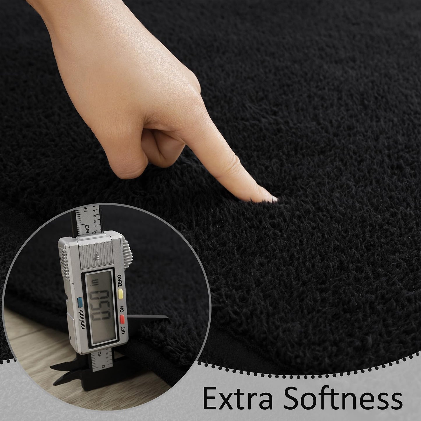 B BENRON Soft Runner Rugs for Bedroom 2x6, Non Slip Runners for Hallway Kitchen Laundry Dorm Washable, Minimalist Low Pile Long Rugs for Boys Men Girls Kids, Black