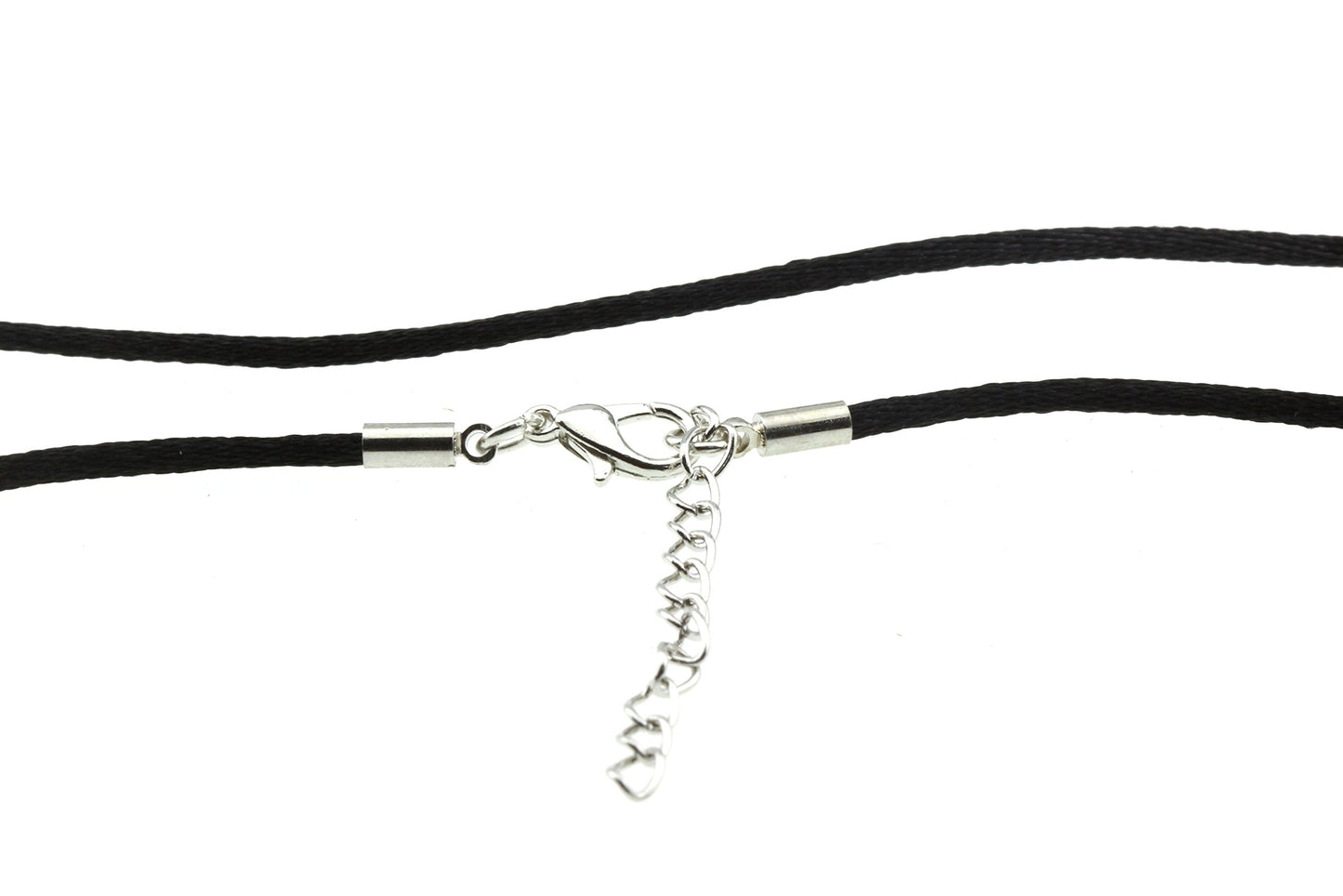 Embolden Jewelry Silk Satin Cord Rope Necklace | 2 Pack | 24" & 18" | Black Combo Set