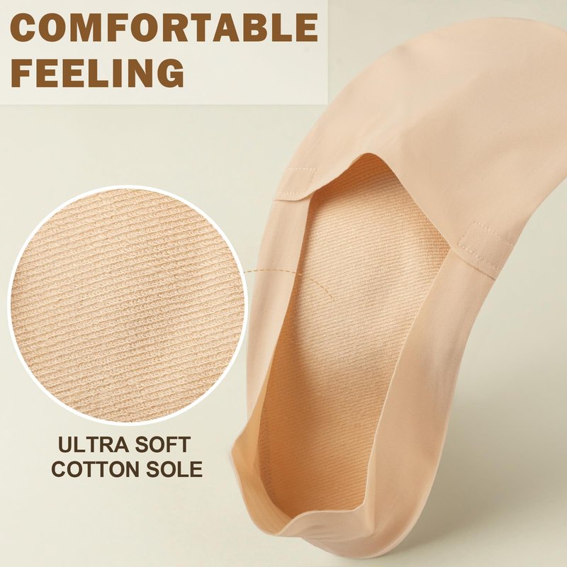 Sofier No Show Socks Womens, Non Slip Low Cut 6 Pairs Thin Silky Dress Footies Liner Invisible Socks Flats Loafers Sneakers Nude Black White