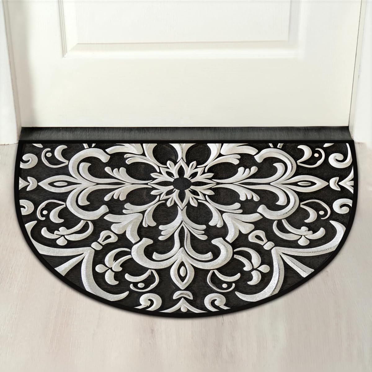 XZXFSYJH Mandala Half Round Door Mat Non Slip Half Circle Rugs