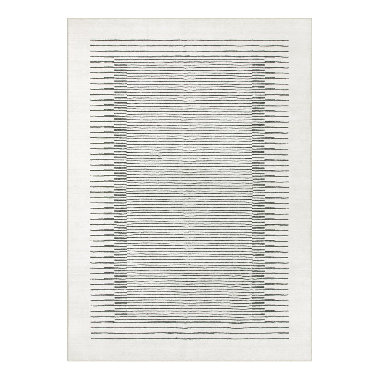 Morebes Modern 5x7 Washable Rug for Living Room, Geometric Stain-Resistant Soft Bedroom Rug, Non Slip Low Pile Indoor Carpet for Dining Room Home Office (5'x7',White)