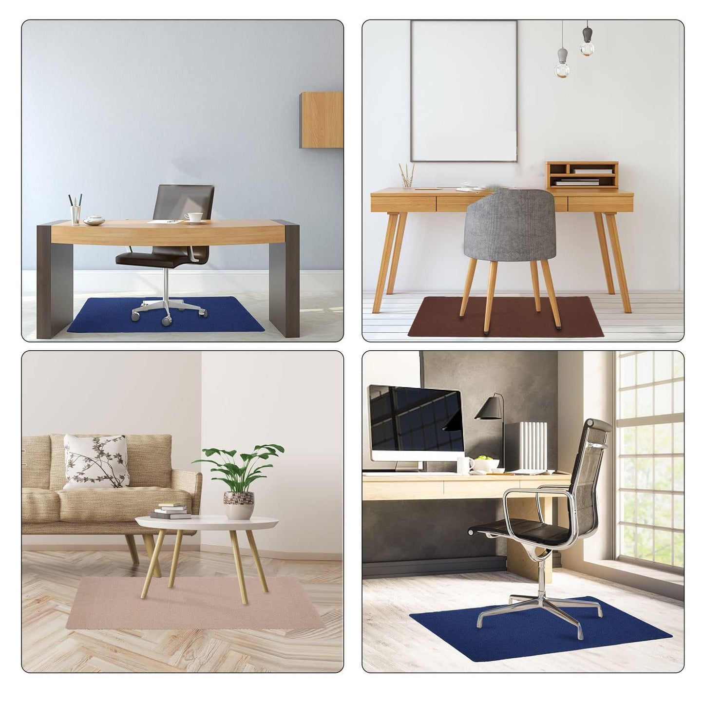 Office Chair Mat for Rolling Chairs, Anti-Slip Office Desk Chair Mat for Hardwood Floors,Multi-Purpose Floor Protector Chair Rug for Home&Office Large 55"x35" Freely Cuttable (Black)