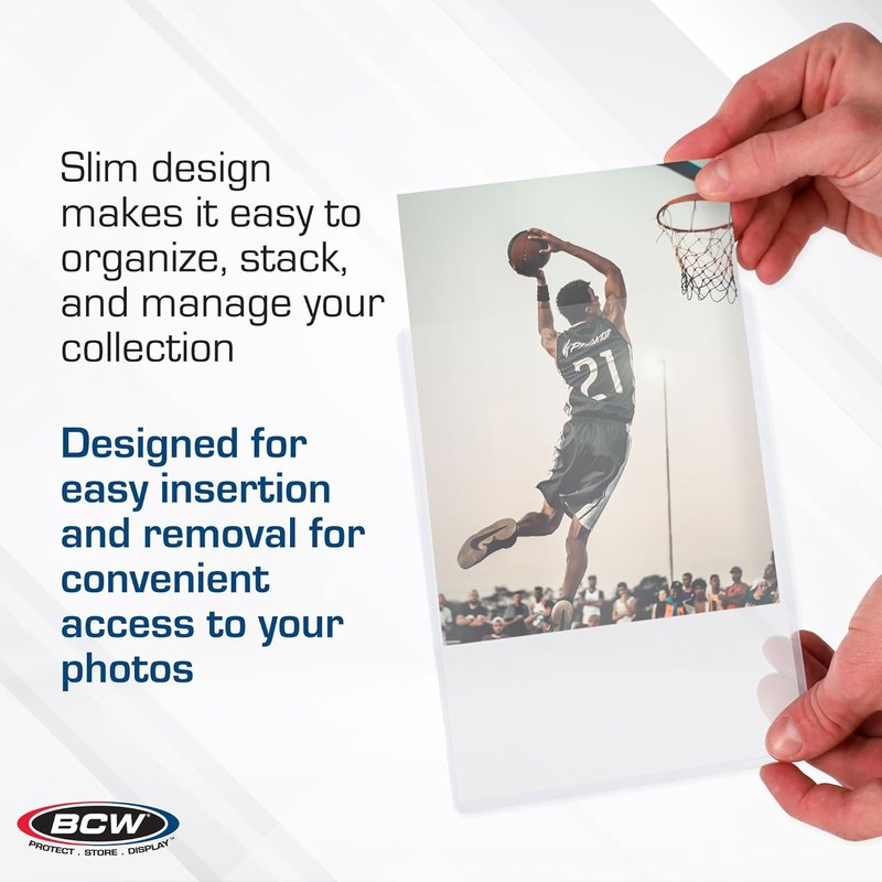 BCW 5x7 Topload Holder - Rigid Photo & Card Protector | 25 Count Hard Plastic Sleeves for Postcards & Memorabilia