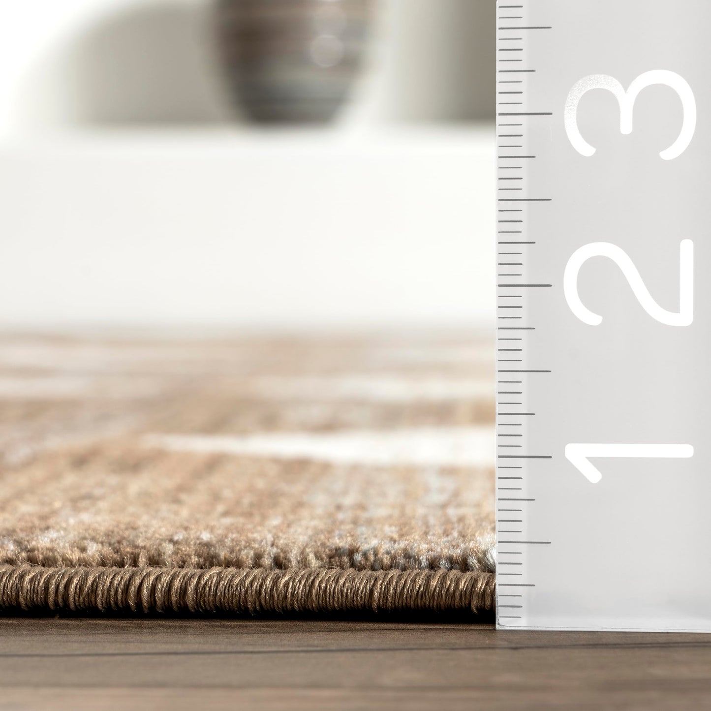 Nuloom Fringed Performance Meline Beige/Blue/Ivory, 2'8" x 8', Checkered, Soft and Cozy, High Traffic, Stain Resistant, Easy Clean, Durable Runner for Bedroom, Living Room, Dining, Den, Foyer