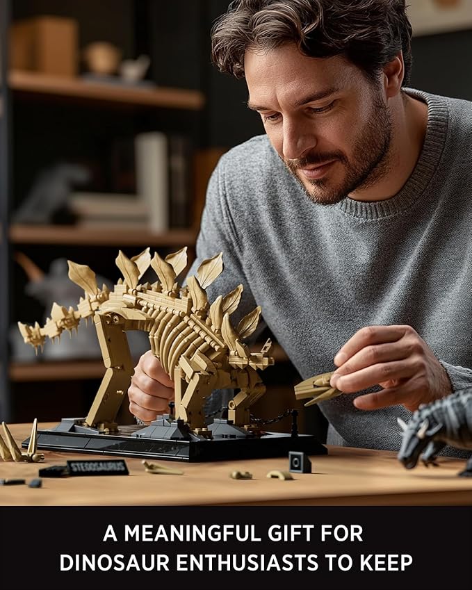 Nifeliz Stegosaurus Fossils Model Set Dinosaur Skeleton Building Set with Display Base for Adults Ideal Gift for Enthusiasts and Collectors (665 PCS NF10353)