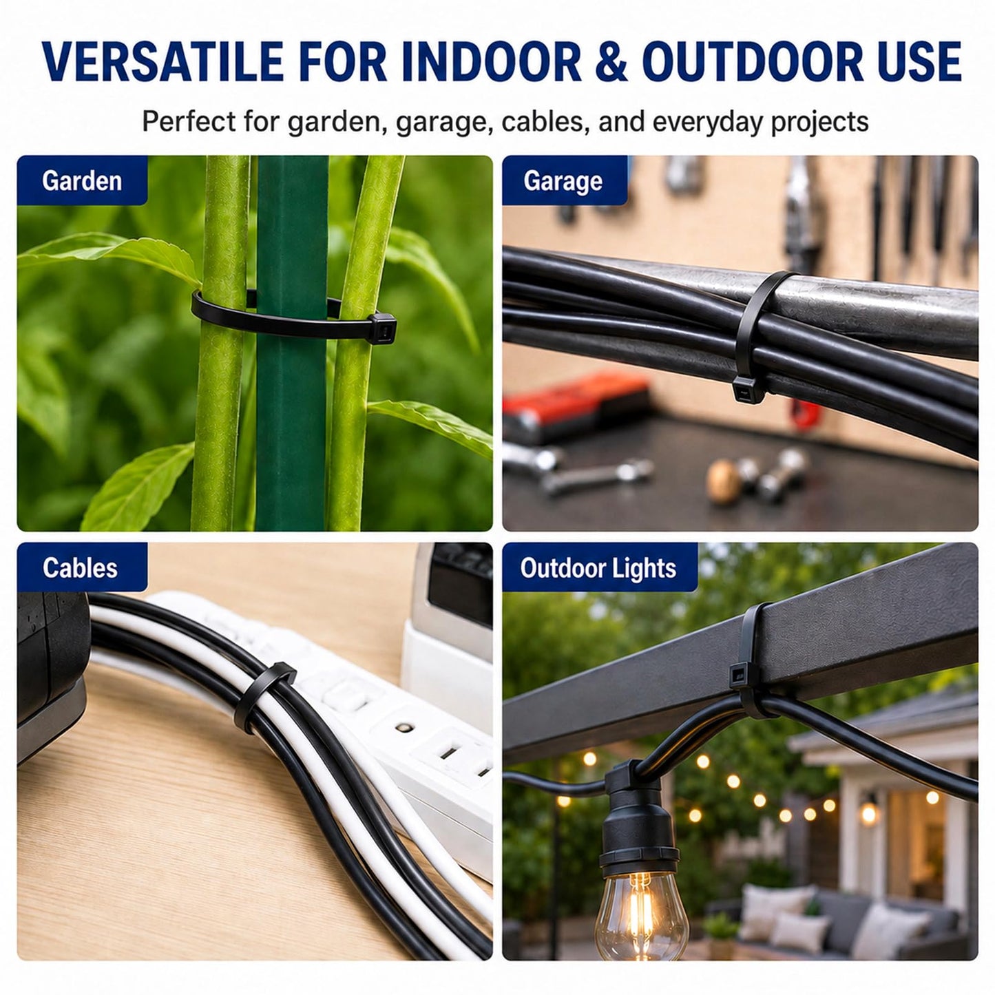 Zip Ties 12 inch, 4000 Pack Heavy Duty Black Zip Ties with 120 lbs Tensile Strength, Self-Locking Nylon Cable Ties,Wire Ties for indoor and outdoor use