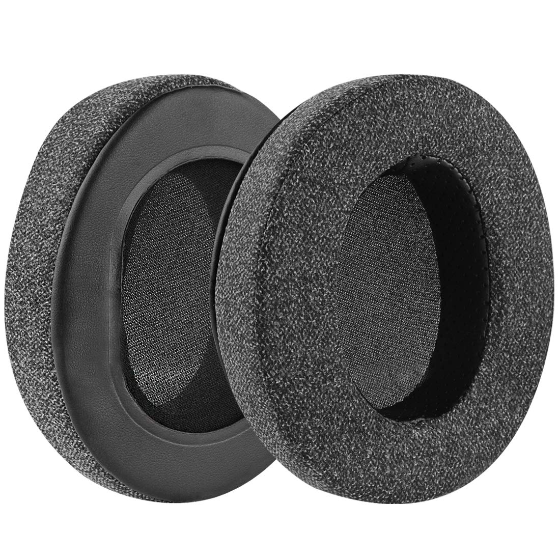 Geekria Comfort Linen Replacement Ear Pads for Audio-Technica ATH-M50XBT, M50xBT2, M50X, M60X, M40X, M30X, M20X, M10X, ATH-ANC9 Headphones, Repair Parts with Video Guide (Dark Grey)