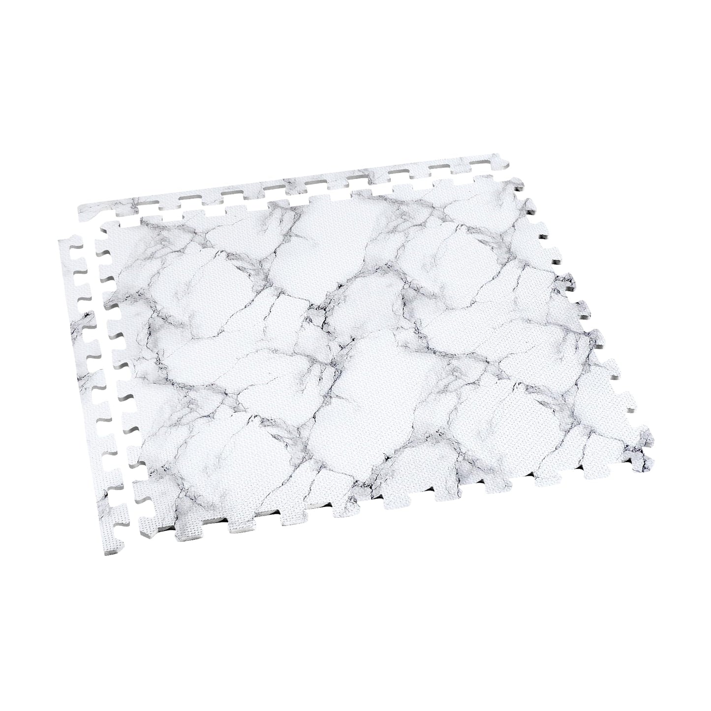 Forest Floor Farmhouse 3/8-Inch-Thick Printed Foam Tiles, Premium Marble Interlocking Foam Floor Mats, Anti-Fatigue Flooring – Stylish Flooring Solution, Marble, 6 24"x24" Tiles, 24 Sq Ft