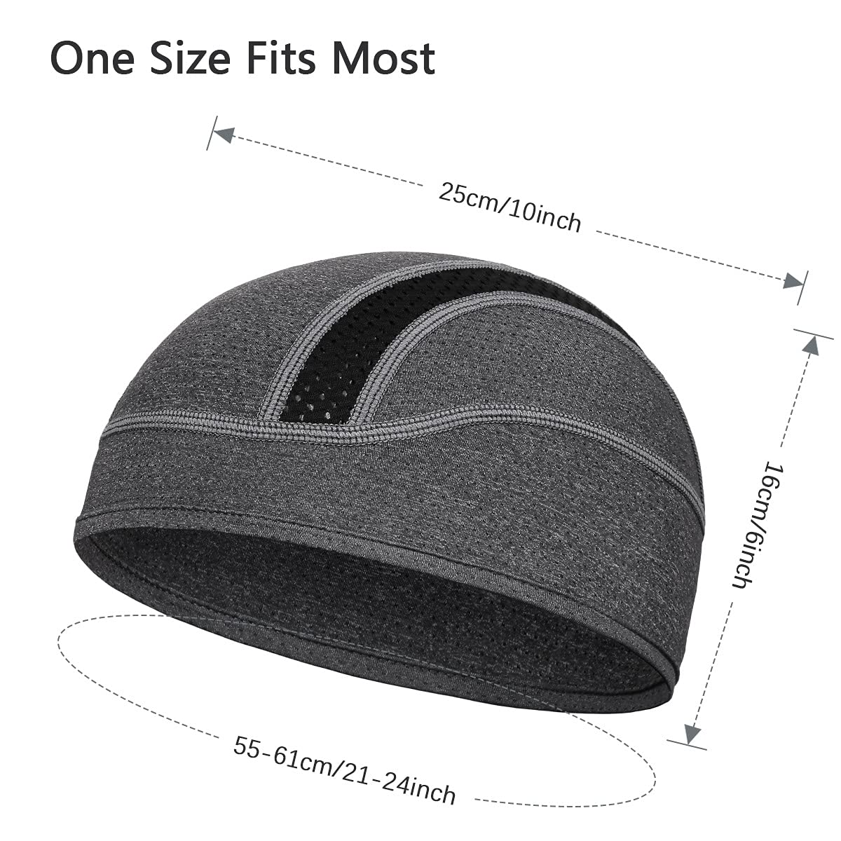Skull Cap Helmet Liner Beanie, Cooling Mesh Cycling Running Hat for Men Women, Fits Under Helmets (Black & Digital Camo)