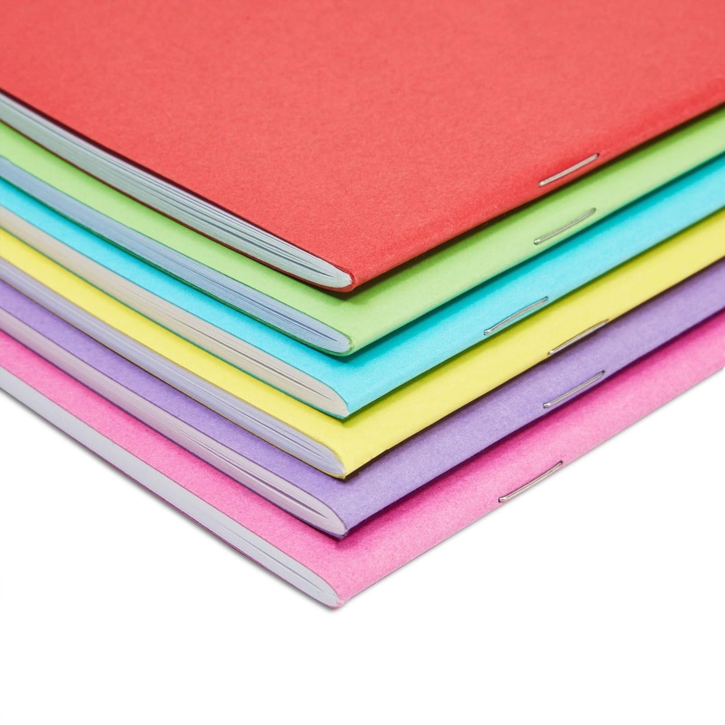 Paper Junkie 24 Pack Blank Books for Kids to Write Stories, A6 Colorful Notebooks Bulk, 4.3x5.5 in Unlined Travel Journals Scrapbooks for Students Sketching